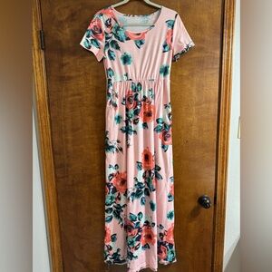 Pink Floral Maxi Dress